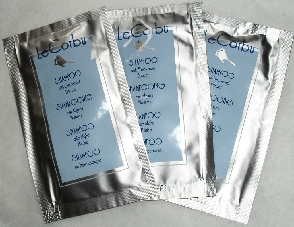 LE CORBU shampoo with seaweed Sachets holiday travel swimming Various