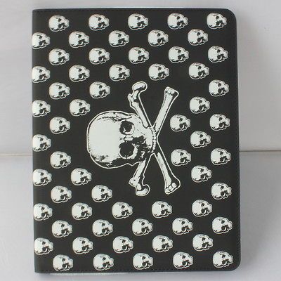 Skull Leather Case Cover for Apple iPad 2 & New iPad 3 with Stand