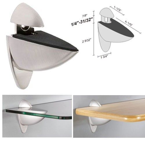 Dolle Ara Stainless Adjustable Glass/Wood Shelf Bracket