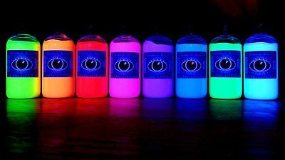 250ml Ultra Bright UV Paint 8 Vivid Colours U.V Neon Rave Art Glow U V