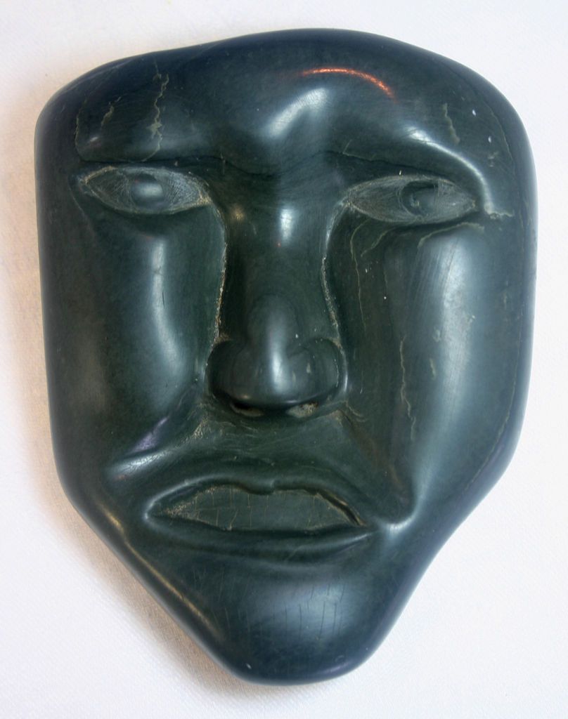 Inuit Argillite Face Carving Sanikiluaq Belcher Islands Sgd Caroline