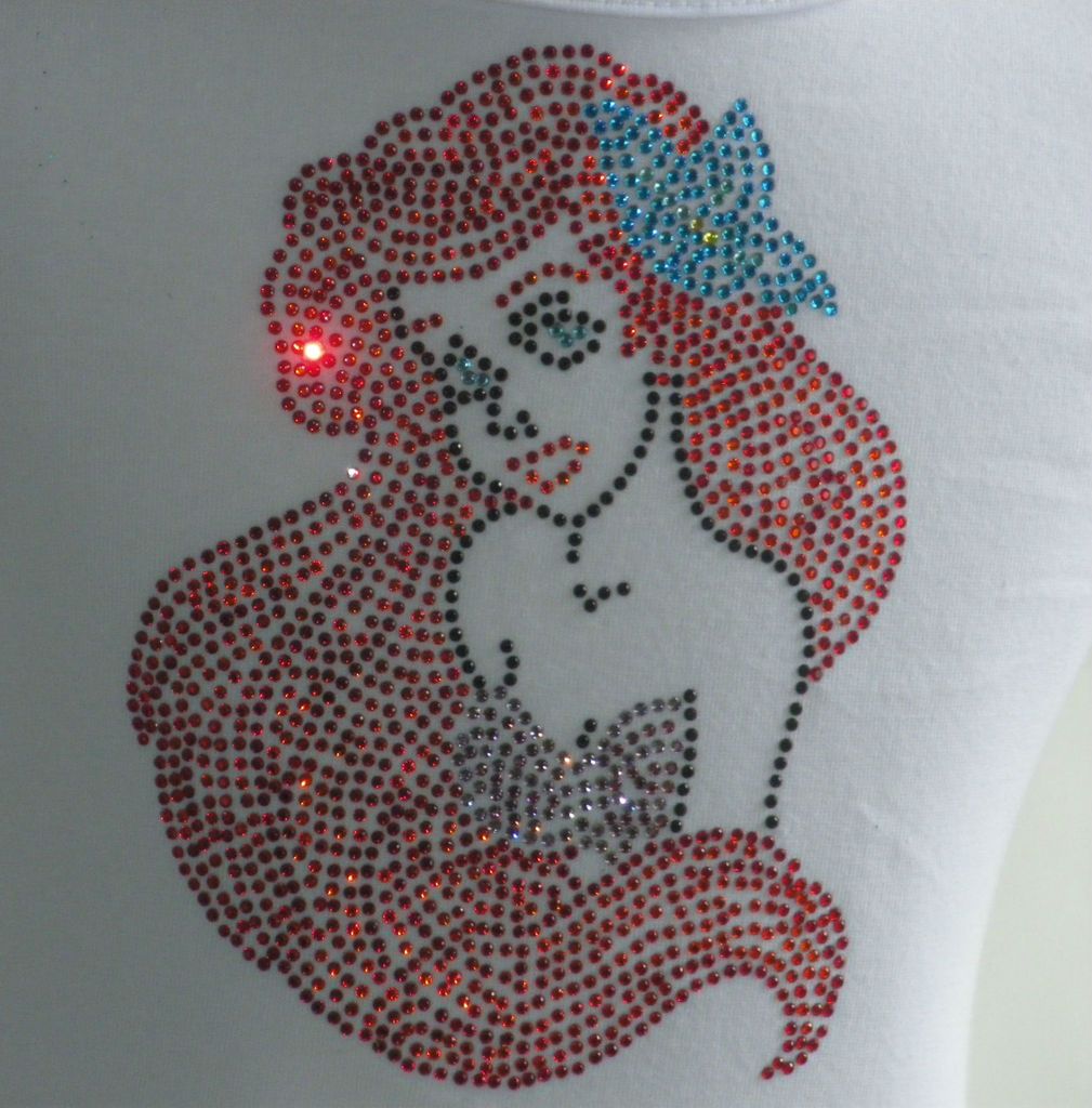 2T 3T 4T 5T 6/6X 8 10 12 ARIEL Little Mermaid Disney rhinestone T