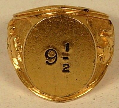 JOSTENS SALESMAN SAMPLE SIZING RING MENS 9 1/2 BRASS SHIP SAILBOAT