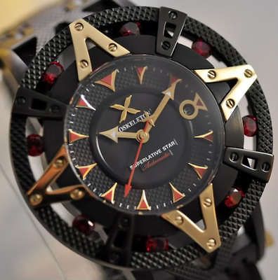 Mens Xoskeleton Superlative Star Ruby Automatic Skeleton Back Watch