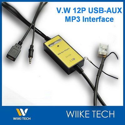 Car Audio  Interface USB/SD/AUX Adapter For 12Pin VW Audi Skoda