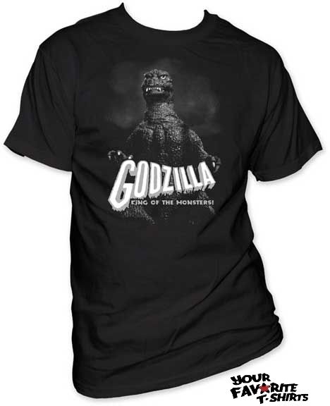 GODZILLA B&W KING OF THE MONSTERS ADULT TEE SHIRT