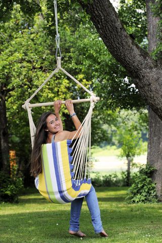 AS BELIZE HANGING GARDEN CHAIR SITTING HAMMOCK SEAT TREE SWING