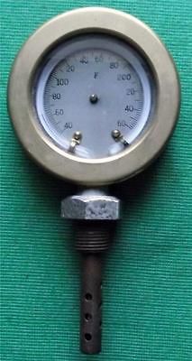 Genuine Original Vintage Car Mascot  Brass Radiator Temperature Gauge