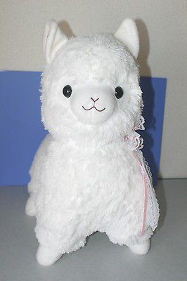 Arpakasso Alpacasso White Plush Doll JAPAN 19.6 BIG Ribbon