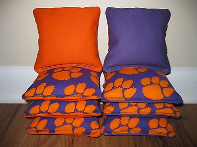 Clemson Tigers Cornhole Bags, Baggo, Corn Toss, Corn hole, NCAA