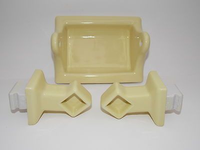 TOILET PAPER HOLDER & TOWEL BAR SET  CANARY YELLOW  RETRO VHTF