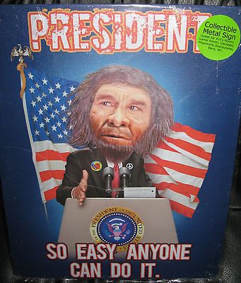 GEICO CAVEMAN FOR PRESIDENT ~METAL SIGN~ 15x12 Funny Playroom Decor