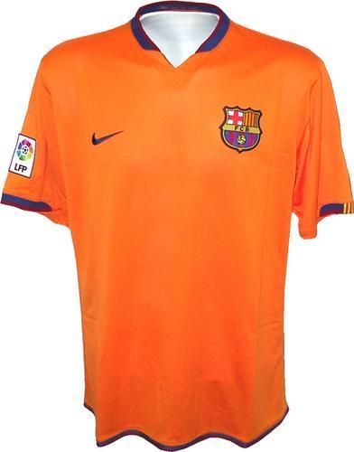 FC Barcelona Nike Orange Away Football Shirt 2006 07