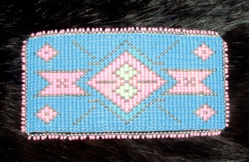 Lg Barrette Native American Indian Beadwork NEW #35