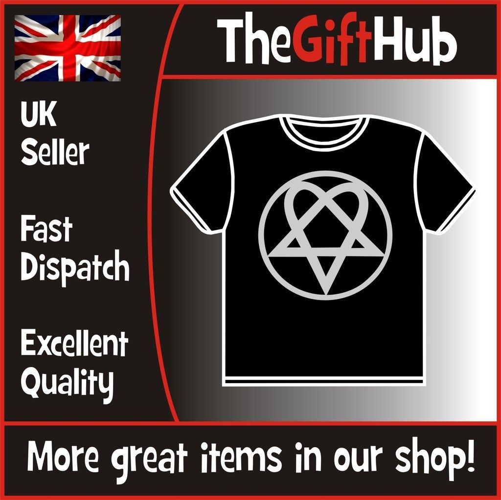 HEARTAGRAM T SHIRT   SILVER LOGO   HIM BAM MARGERA CULT