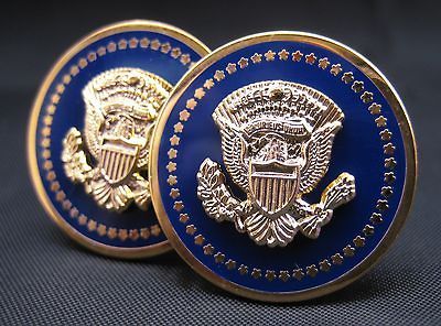 Barack Obama 2nd Term Presidential Blue Cobalt Cufflinks