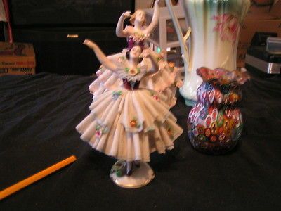 Antique German Porcelain Lace Dress Figural Ballet Dancer
