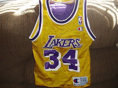 LOS ANGELES LAKERS SHAQ ONEAL BASKETBALL JERSEY SIZE SM 6 8 REVERSIBLE