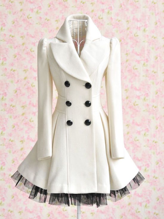 New Womens White Long Woolen Coat Overcoat Jacket Peacoat Outwear Top