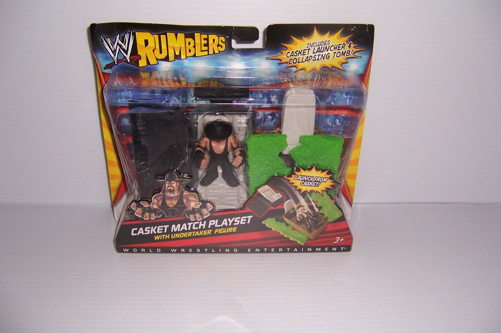 MATTEL WWE RUMBLERS CASKET MATCH PLAYSET WITH UNDERTAKER FIGURE