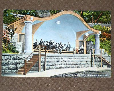 1930s Vintage Postcard Band Stand Basin Park Eureka Springs Arkansas