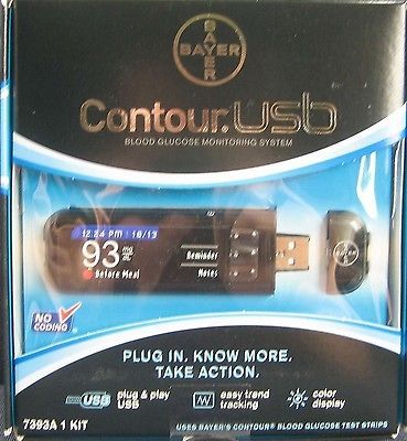 BAYER Contour USB Blood Glucose Monitoring System NIB