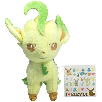 Pokemon I Love Eevee LEAFEON 5 Ball Chain Plush Doll Toy Heart