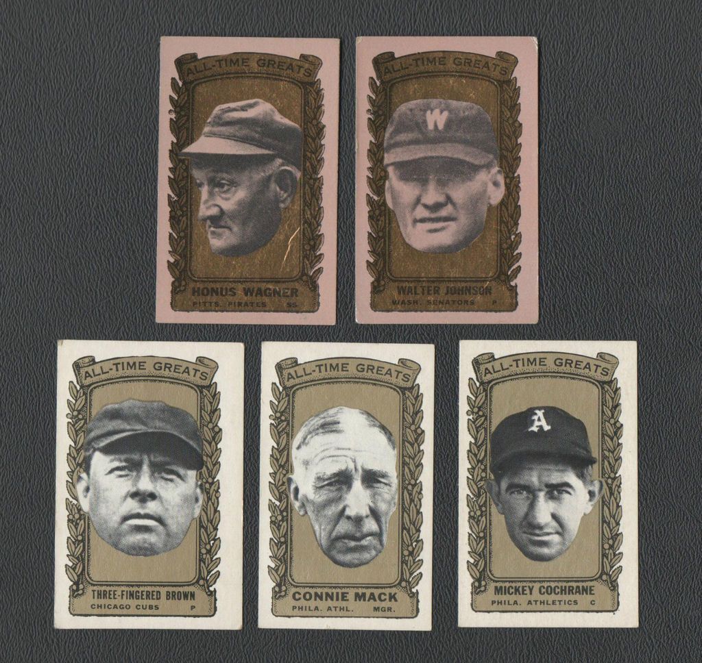 1963 Bazooka ATG All Time Greats (5) Lot Connie Mack Honus Wagner Gold