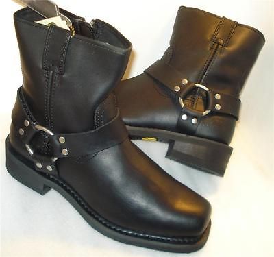 BATES mens HARNESS Boots Black side zipper (Riding Boot) US sz 8