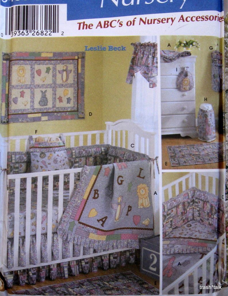Nursery Baby Bedding Pattern crib quilt dust ruffle diaper genie cover