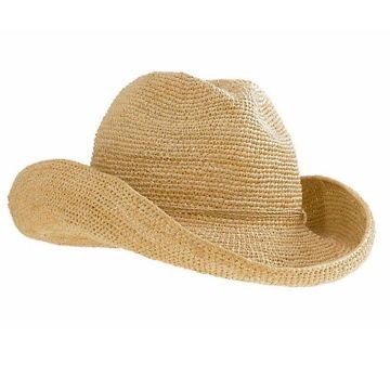 Helen Kaminski Belen Crochet Raphia Cowboy Hat in Natural