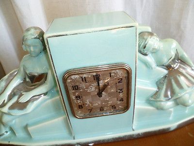 Vintage French Ceramic Ballerina Clock by ODYV