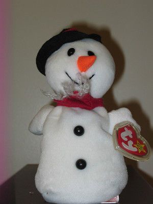 Ty SNOWBALL the Snowman Beanie Baby ~ MINT TAGS ~ RETIRED