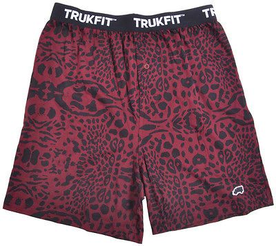 NEW MENS TRUKFIT LOGO LEOPARD PRINT BORDEAUX BURGUNDY UNDER WEAR