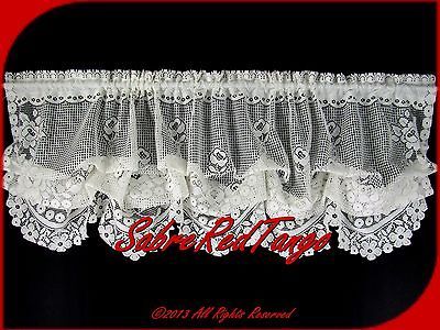 NWT HERITAGE LACE AMERICAN BEAUTY OFF WHITE 60 X 30 TIER BALLOON 2605W