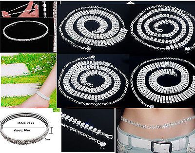 5Syles Sexy Belly Waist Chain 1 5Rows Choose Focal Rhinestone Crystal