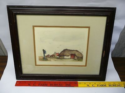 Vanguard Studios vintage framed picture barn farm ? 60s