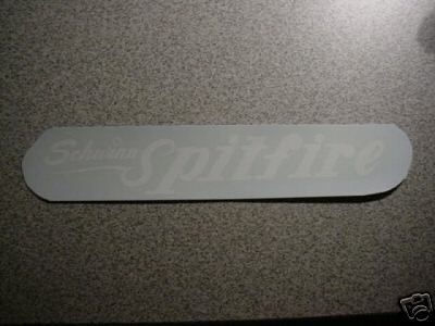 SCHWINN SPITFIRE CHAIN GUARD DECAL IN WHITE NEVER USED