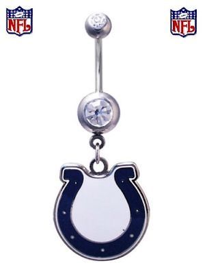 COLTS INDIANAPOLIS Belly Button Navel Ring Crystals NEW