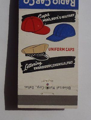 Matchbook Radio Cap Co. Military Uniform Hats San Antonio TX Bexar Co