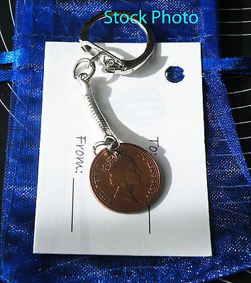  21st Birthday keyring, gift bag & tag choose coin unusual gift