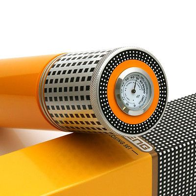 COHIBA INSPIRED ALUMINUM HUMITUBE W/HYGROMETER AND HUMIDIFICATION