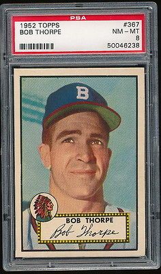 1952 Topps Bob Thorpe #367 Hi# PSA 8   Boston Braves