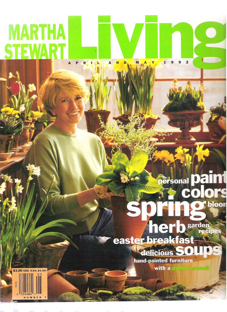 MARTHA STEWART LIVING #7 1992 HERB GARDENS, HYACINTH GLASSES, PAINTED