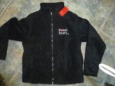 NEW LARGE FLEECE POKER STARS EMBROIDERED JACKET