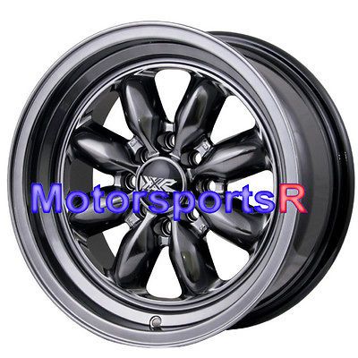 15 7 XXR 513 Chromium Black Rims Wheels Deep Dish Lip 4x100 94 Acura