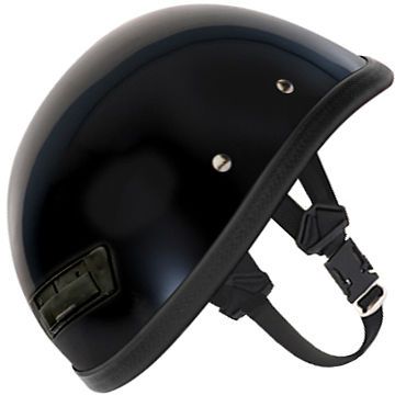 HI GLOSS BLACK Eagle II Vented NOVELTY Motorcycle Half Helmet LOW