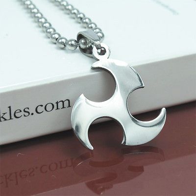 NEW Silver Classic Ninja Weapon Mens Pendant Necklace