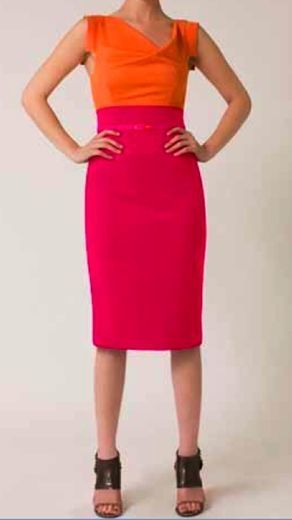 Black Halo 2 Tone Jackie O Dress Papaya Hot Pink