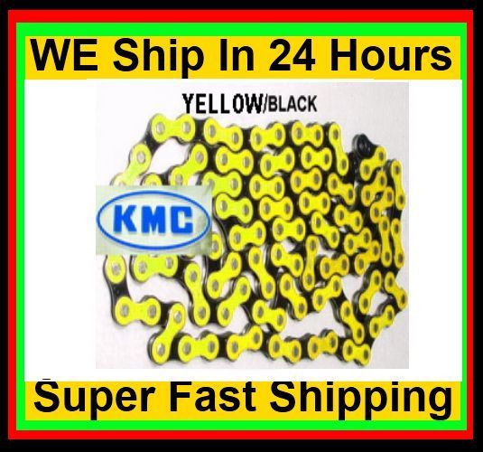 NEW KMC BIKE CHAIN KMC Z510H Track BMX Chain YELLOW/BLACK